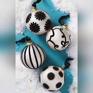 Anthropologie Mari Glass Ornaments, Set of 4